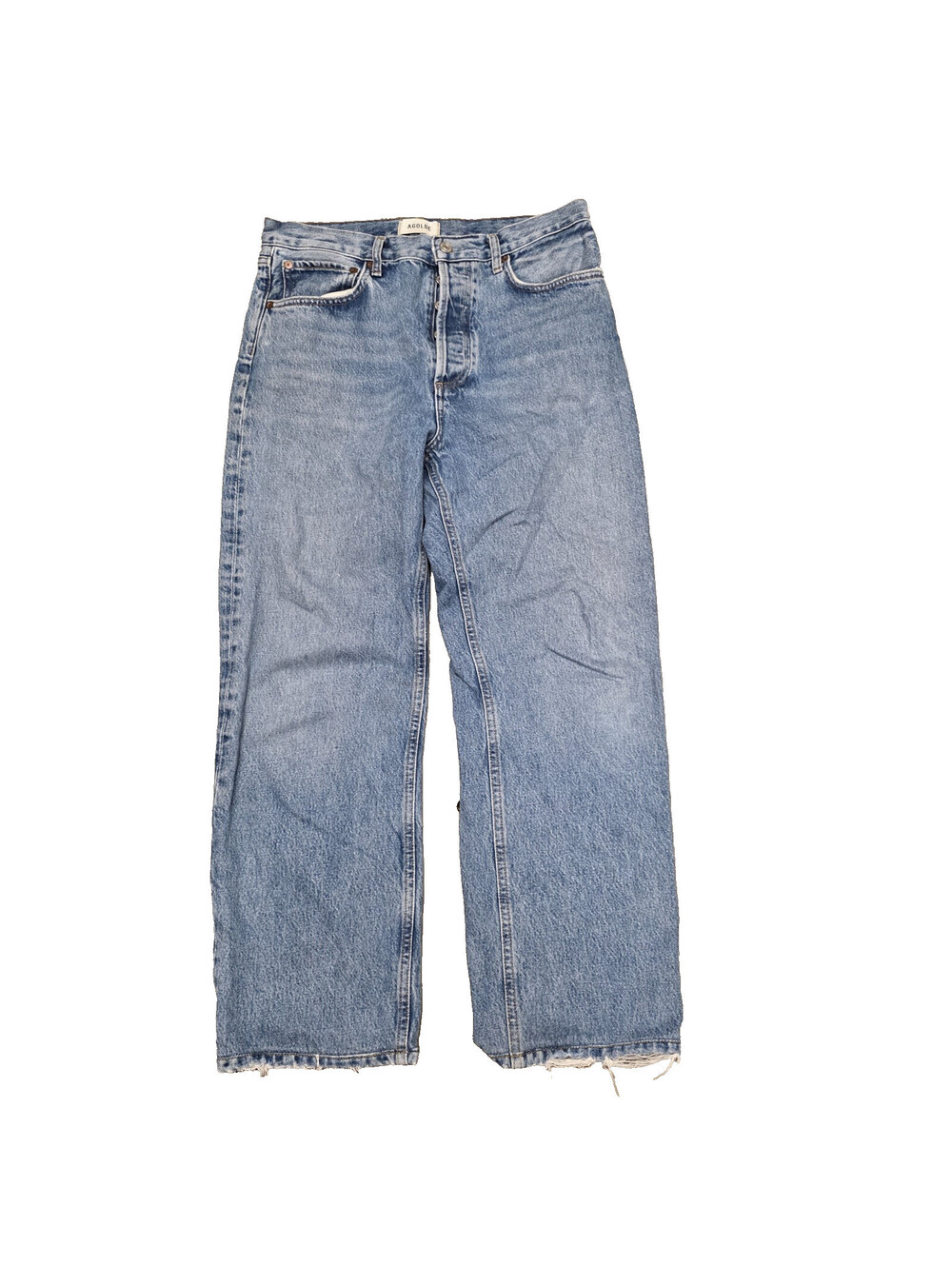 AGOLDE Fran Jeans Womens 30x27 Agolde Wash Blue High Rise Wide Leg Relaxed Denim